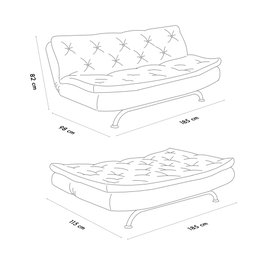 Atelier Del Sofa Sofá-Cama de 3 Plazas Verde Petróleo
